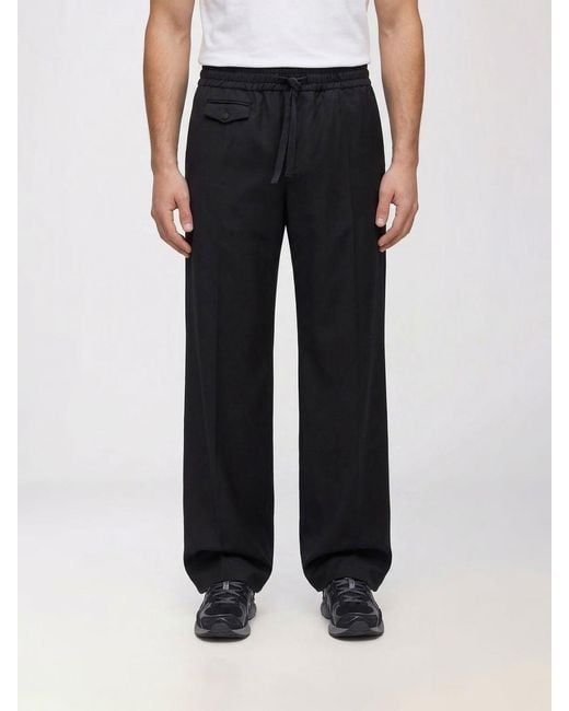 Dolce & Gabbana Black Dolce &Amp Gabbana Virgin Wool Palazzo Trousers for men