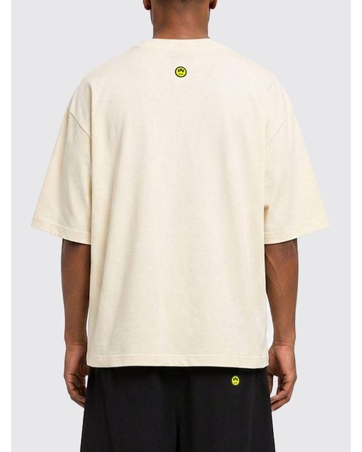 Barrow White Cotton T-Shirt With Logo for men