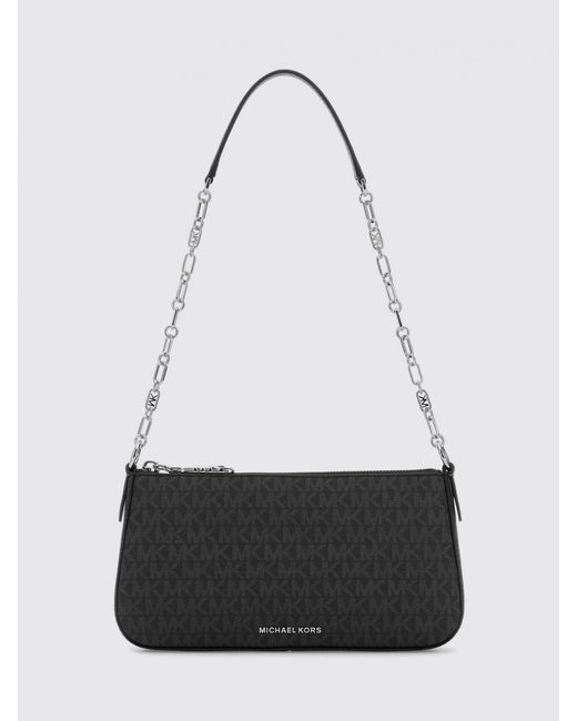 Michael Kors White Coated Cotton Bag With Mk Monogram