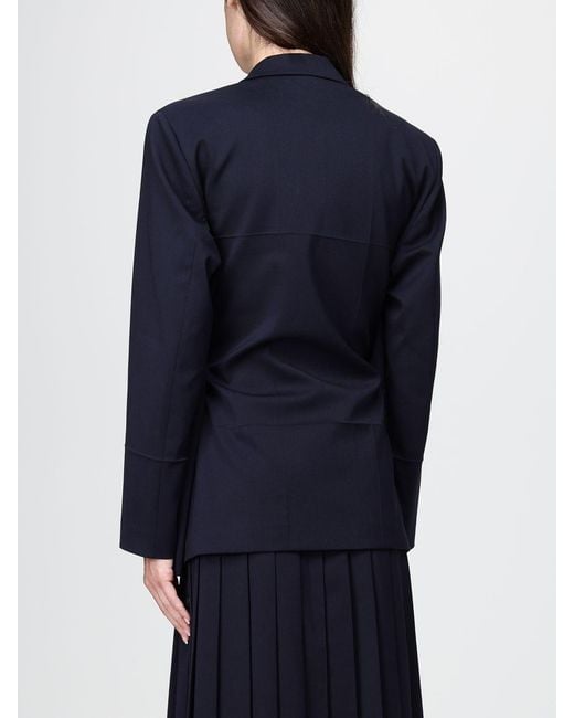 N°21 Blue Relaxed Fit Single-Breasted Wool Blend Blazer With Padded Shoulders