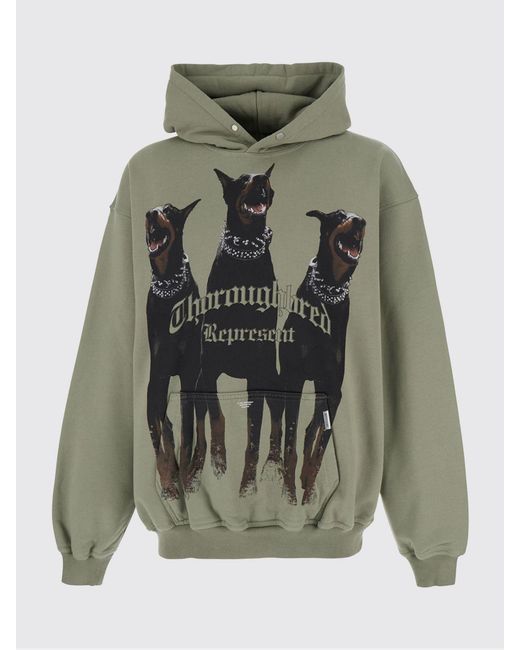Sudadera Con Capucha De Algodón Represent de hombre de color Gray
