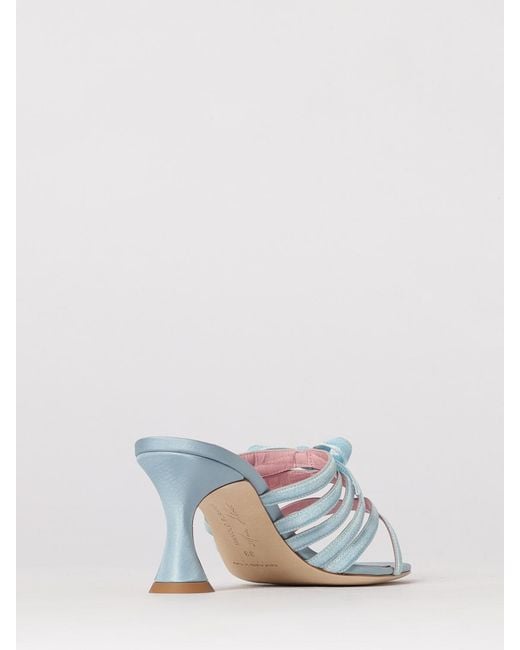 Manolo Blahnik White Clementel Satin And Velvet Mules With Bow