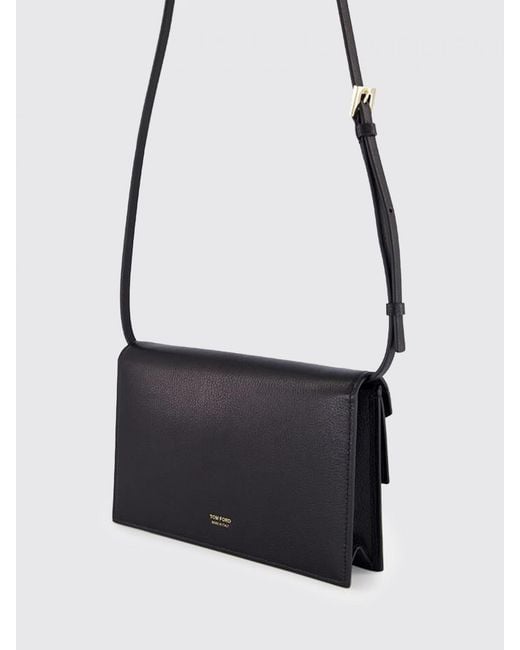 Tom Ford Black Aube Calf Leather Shoulder Bag