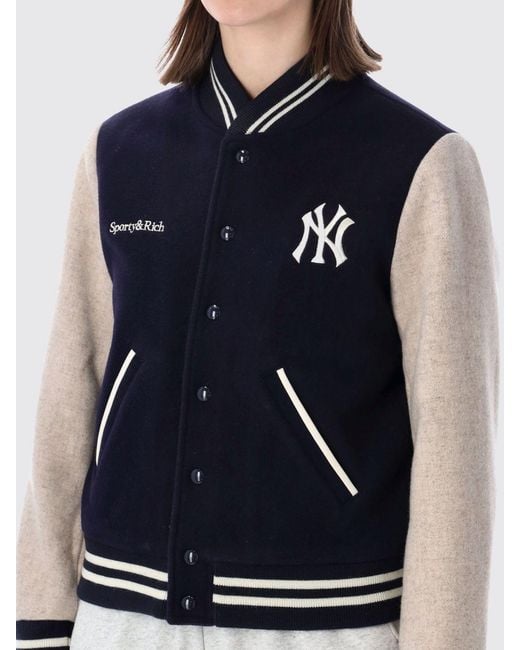 Sporty & Rich Blue Sporty &Amp Rich Wool Bomber Jacket