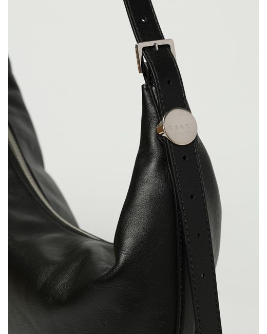Marni Black Elegant Shoulder Bag With Zip Closure For Everyday Essentials