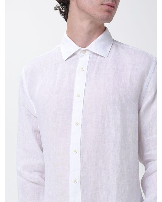 120% Lino White Linen Shirt for men