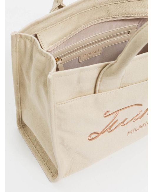 Twinset Natural Signature Canvas Bag