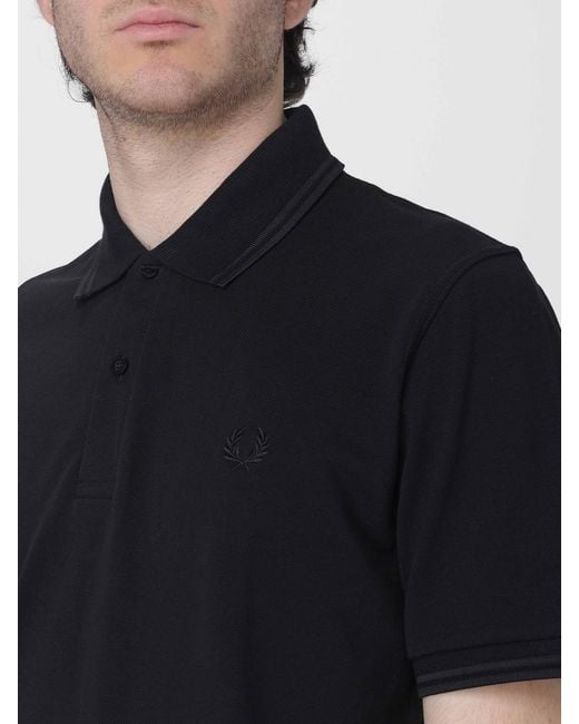 Polo De Algodón Fred Perry de hombre de color Black