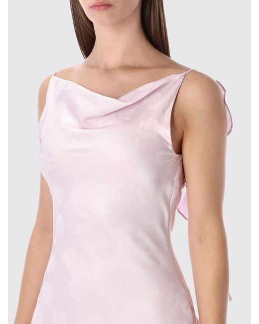 Vestido Largo De Crepé Reciclado ROTATE BIRGER CHRISTENSEN de color Pink