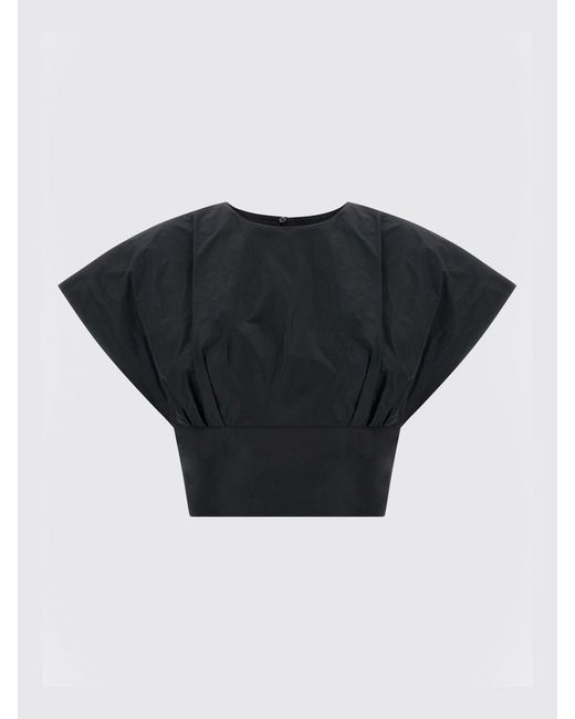 Pinko Black Asparago Cropped Cotton Top
