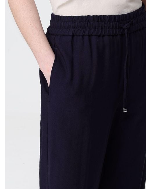Dondup Blue Straight Viscose Blend Trousers