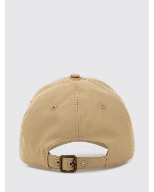 Burberry Natural Cotton Twill Hat With Embroidered Logo
