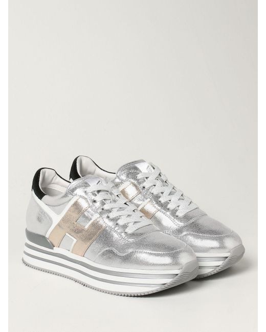 Hogan Midi Platform H483 Sneakers In Laminated Leather - Save 3% | Lyst
