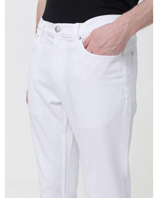 Michael Kors White Slim Fit Stretch Denim Jeans for men