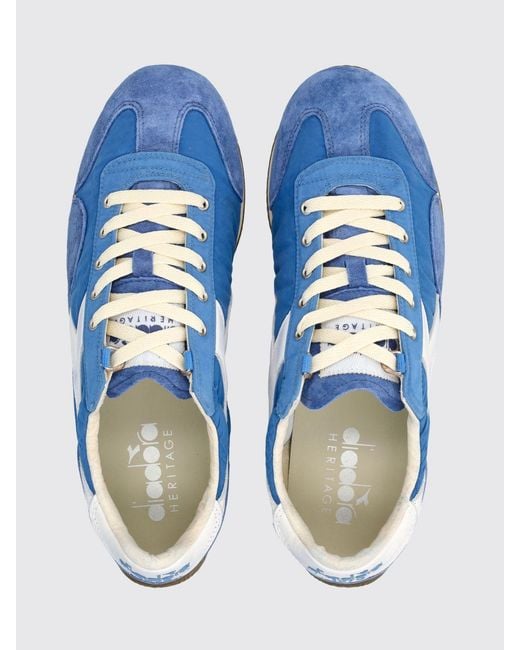 Diadora Blue Suede And Nylon Equipe Sneakers for men