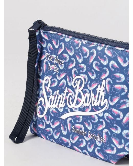 Mc2 Saint Barth Blue Neoprene Aline Mc2 Pouch With Saint Barth Logo