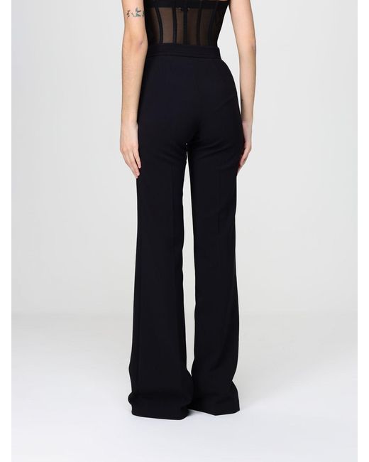 Elisabetta Franchi Black Crêpe Straight Trousers