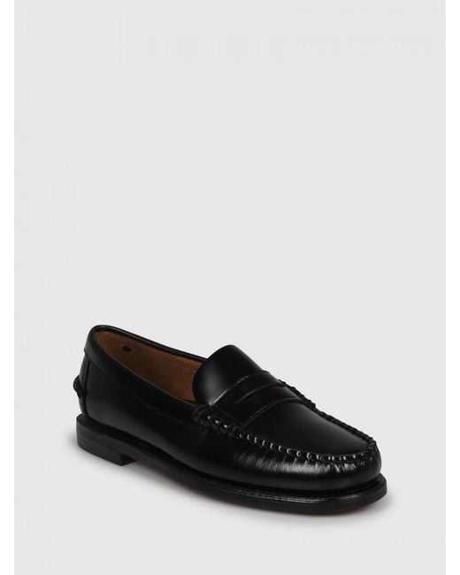 Sebago Black Classic Dan Bicolor Leather Loafers