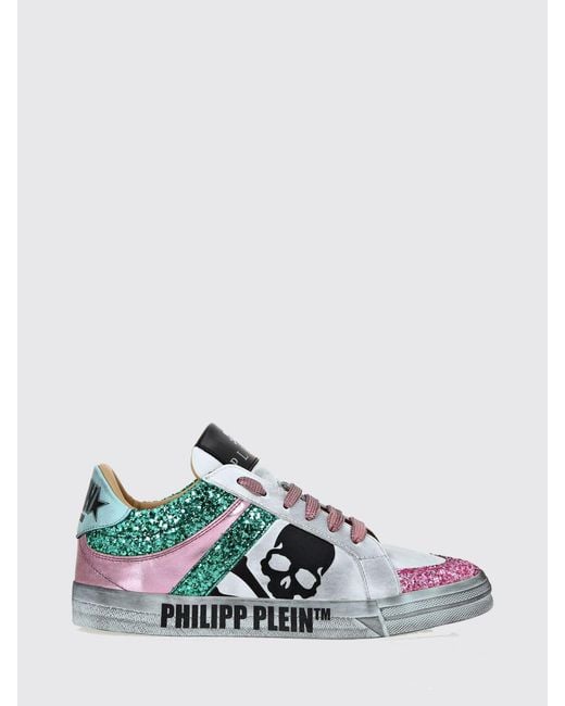 Philipp Plein White Skull Sneakers