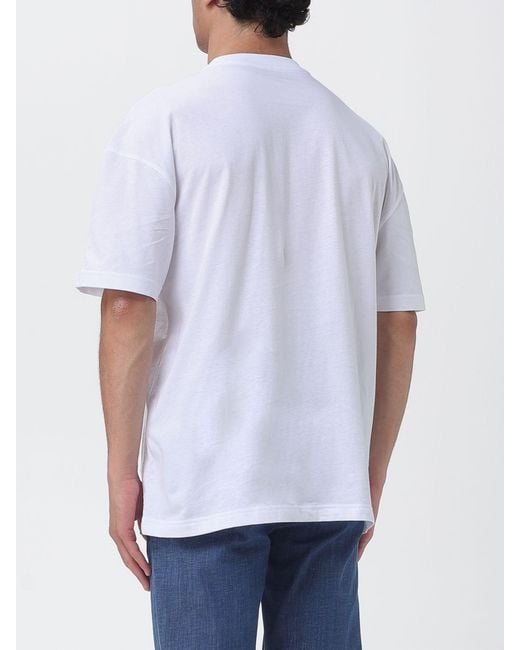 EA7 White Cotton Crew-Neck T-Shirt With Logo for men