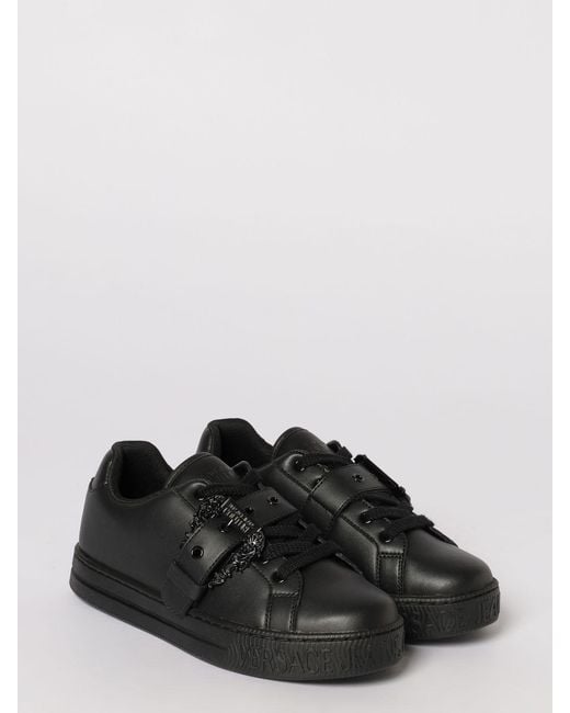 Versace Jeans Couture Black Leather Sneakers