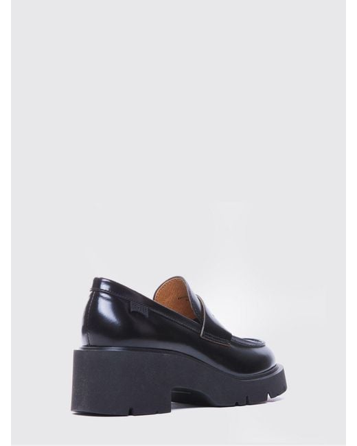 Camper Blue Milah Brushed Leather Loafers