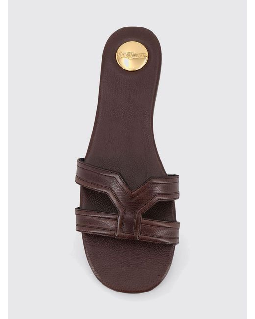 Saint Laurent White Mabrouka Vegetable-Tanned Leather Slippers