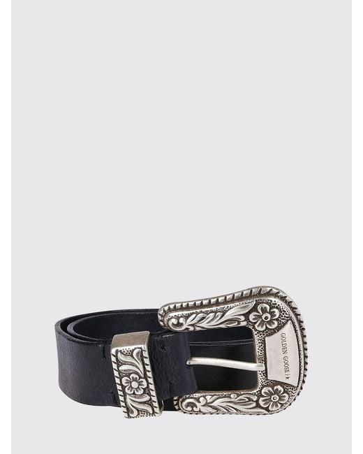 Golden Goose Deluxe Brand White Adjustable Cowhide Leather Belt With Pin Buckle