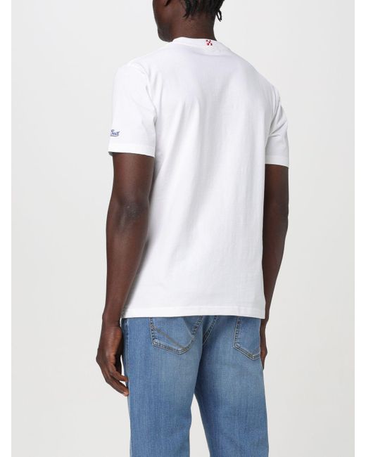 T-shirt in cotone stampato di Mc2 Saint Barth in White da Uomo