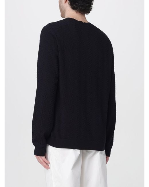 ARMANI EXCHANGE Blue Jacquard Viscose Crew Neck Jumper for men