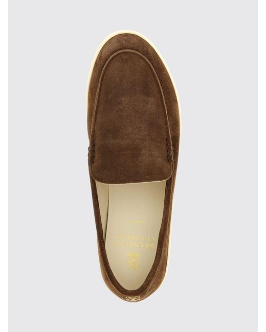 Brunello Cucinelli Brown Striped Embossed Suede Loafers for men