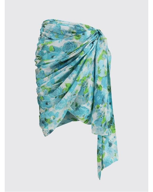 Chloé Blue Chlo&Eacute Printed Silk Pareo Skirt