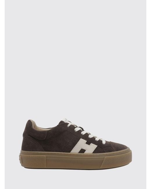 Hogan Brown Crosswind Suede Leather Platform Sneakers
