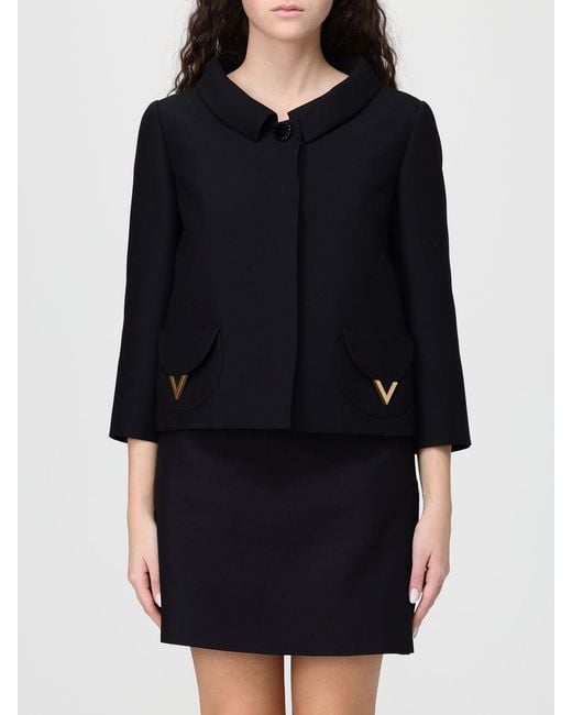 Valentino Black Vlogo Wool And Silk Jacket