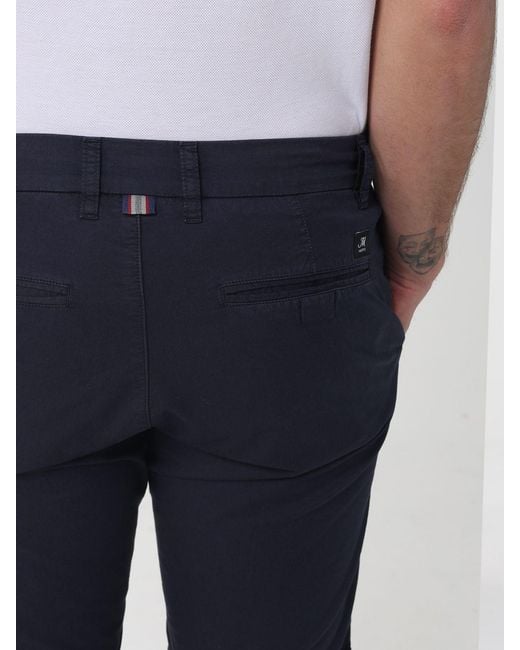 Mason's Blue Slim Fit Stretch Cotton Shorts for men
