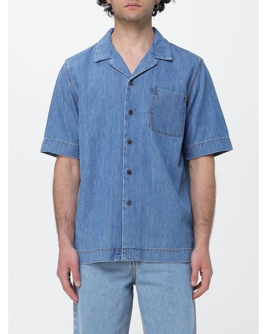 Dries Van Noten Blue Casual Cotton Shirt for men