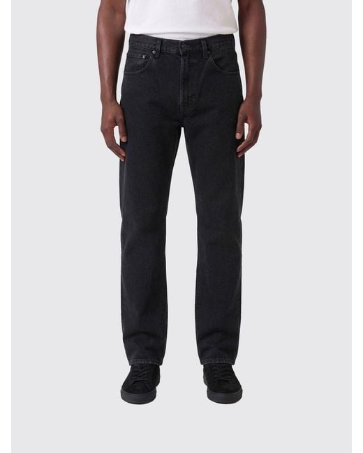 Entire studios Black Cotton Denim Straight Jeans for men