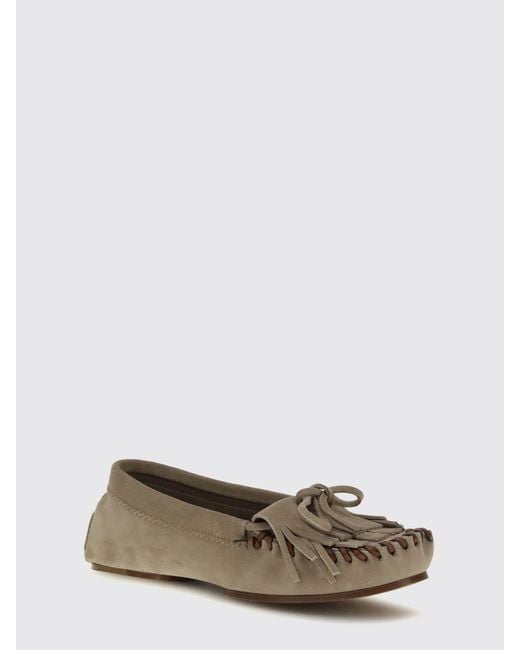 Paris Texas Gray Suede Loafers With Fringes