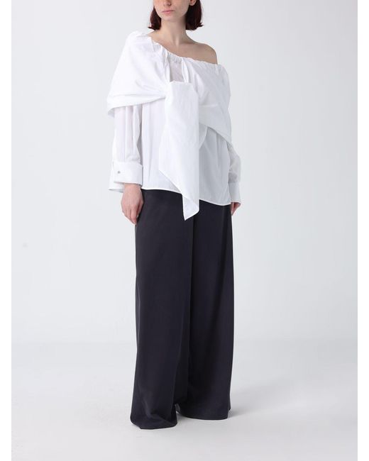 Max Mara White Cotton Poplin Blouse