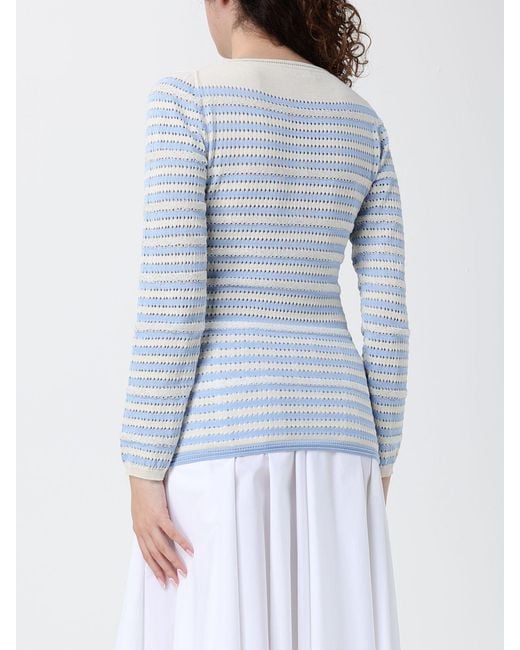 Fabiana Filippi Blue Striped Cotton Knit Top