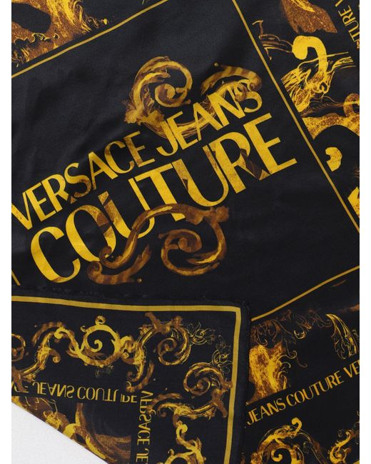 Foulard Baroque in seta stampata di Versace in Black