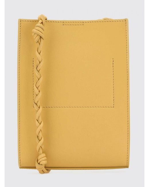 Jil Sander Yellow Tangle Calf Leather Shoulder Bag By
