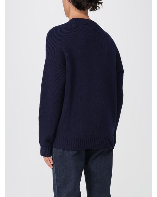 Emporio Armani Blue V-Neck Knit Sweater for men