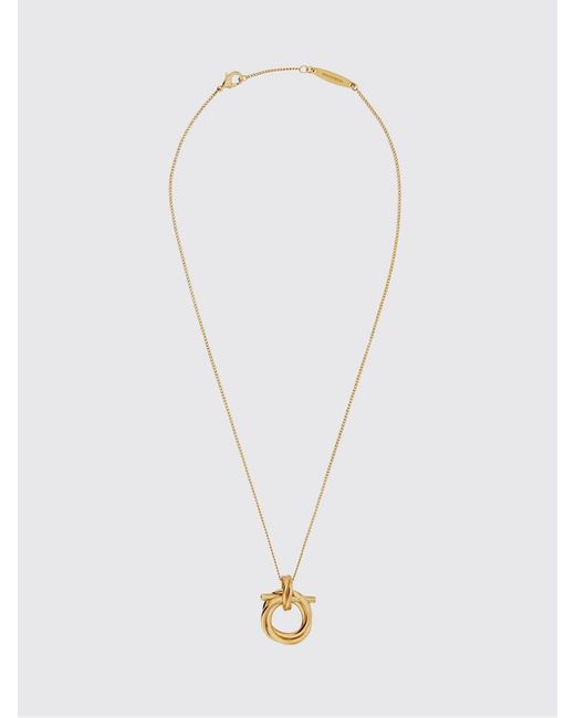 Ferragamo White Gancini Sliding Pendant Necklace