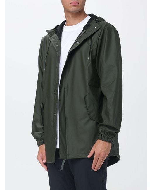 Rains Green Hooded Raincoat for men