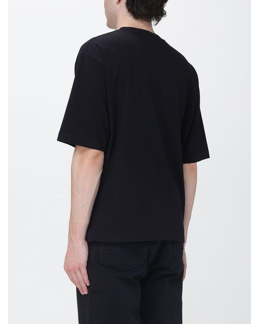 DSquared² Black Short-Sleeved Cotton T-Shirt With Contrast Graphic Print for men