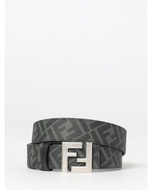 Fendi Gray Ff Squared Reversible Belt for men