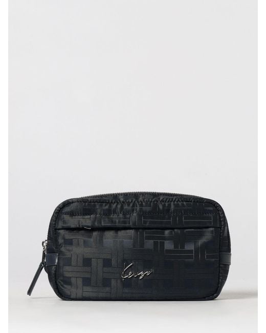 KENZO Black Printed Polyester Belt Bag for men