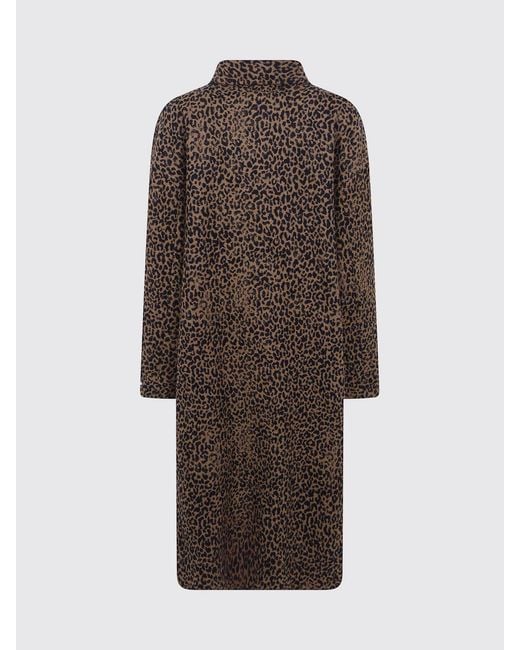 Golden Goose Deluxe Brand Brown Animal Print Single-Breasted Long Coat