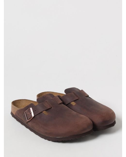 Birkenstock Brown Oiled Leather Boston Clogs for men